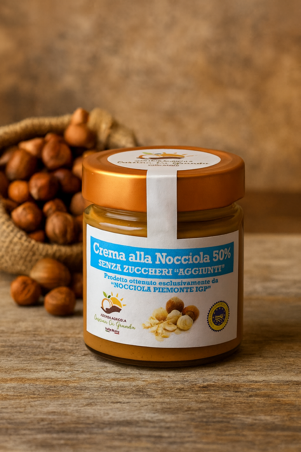 Crema nocciola al 50% senza zuccheri aggiunti